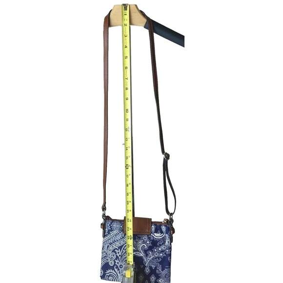 Chaps Ralph Lauren Shoulder Bag Navy Bandana Paisley Print Medium Purse Blue - Picture 9 of 13